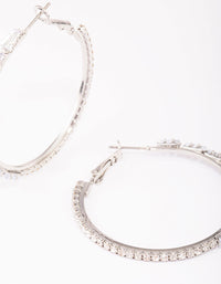 Silver Tapered Baguette Hoop Earrings - link has visual effect only