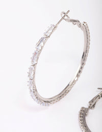 Silver Tapered Baguette Hoop Earrings - link has visual effect only