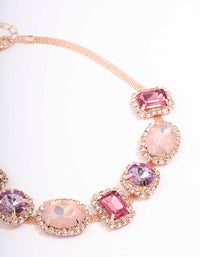 Rose Gold Pink & Purple Stone Choker - link has visual effect only