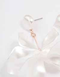 Rose Gold Flower Petal Long Drop Earrings - link has visual effect only