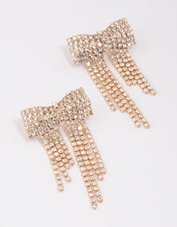 Gold Dazzling Bow Drop Earrings - link has visual effect only