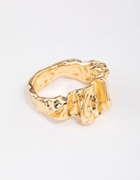 Gold Plated Melted Metal Band Ring - link has visual effect only