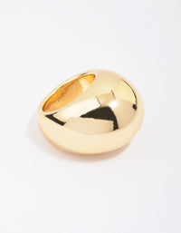 Gold Plated Smooth Round Dome Ring - link has visual effect only