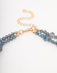 Blue Beaded Flower Layered Necklace - link has visual effect only