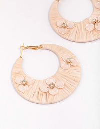 Gold Wrapped Flower Hoop Earrings - link has visual effect only