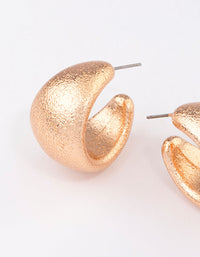 Gold Textured Tapered Hoop Earrings - link has visual effect only