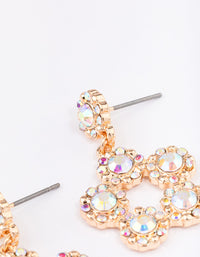 Gold Glistening Flower Drop Earrings - link has visual effect only