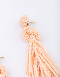 Gold Beaded Tassel Drop Earrings - link has visual effect only