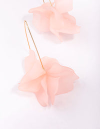 Gold Frosted Pink Flower Drop Earrings - link has visual effect only