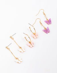 Gold Butterfly Drop Earring 3-Pack - link has visual effect only