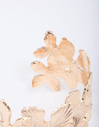 Gold Textured Flower Wrist Cuff - link has visual effect only