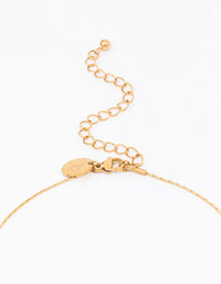 Waterproof Gold Plated Stainless Steel Thin Baguette Round Cubic Zirconia Pendant Necklace - link has visual effect only