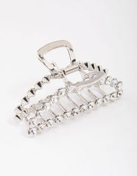 Rhodium Diamante Arched Hair Claw Clip - link has visual effect only