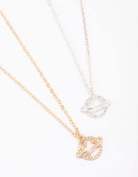 Gold & Silver Two-Tone Diamante Planet Necklace Pack - link has visual effect only