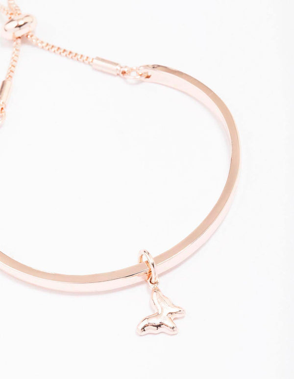 Rose Gold Butterfly Toggle Bracelet