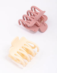 Small Two-Toned Double Grip Hair Claw Clip Pack - link has visual effect only