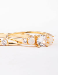 Gold Plated Petitie Cubic Zirconia Stacking Ring - link has visual effect only