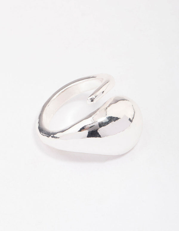 Silver Plated Puffy Cocktail Ring