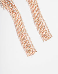 Rose Gold Diamante Cup Chain Drop Earrings - link has visual effect only