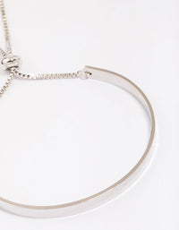 Silver Signature Toggle Bracelet - link has visual effect only