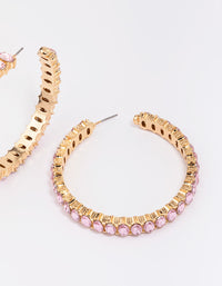 Gold Navette Diamante Hoop Earrings - link has visual effect only