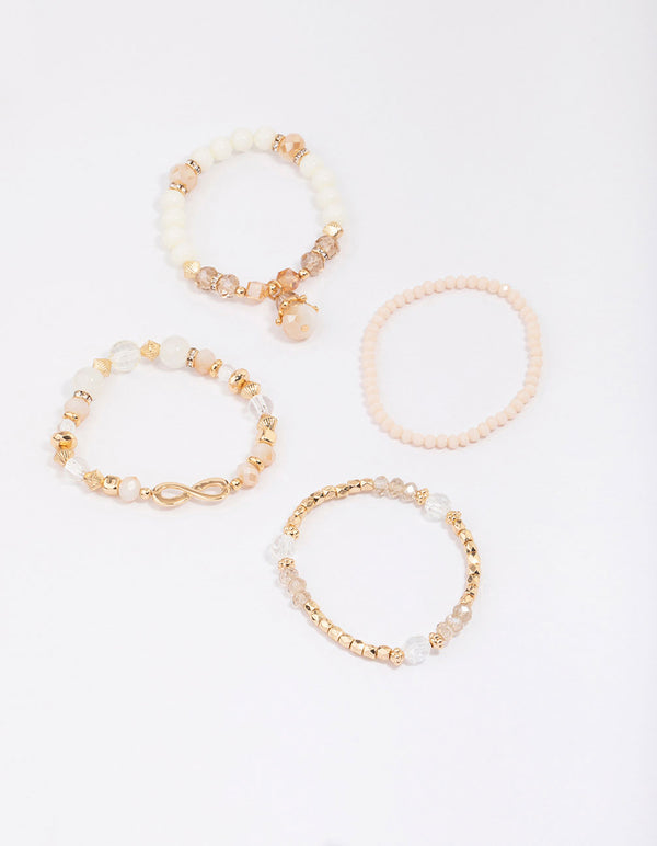 Gold Infinity Stretch Bracelet 4-Pack