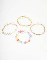 Kids Smiley Rainbow Stretchy Friendship Bracelet Pack - link has visual effect only