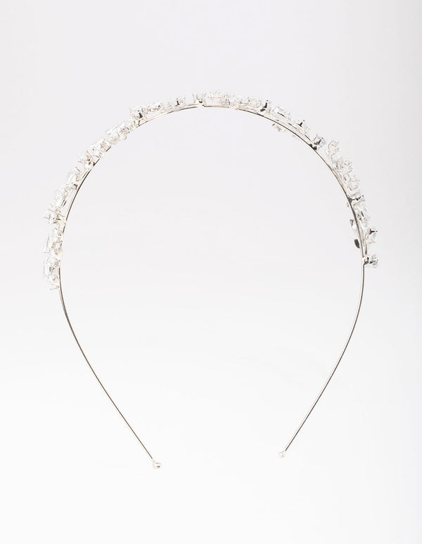 Silver Marquise Round Leaf Headband