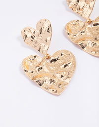 Gold Molten Heart Drop Earrings - link has visual effect only