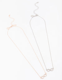 Gold & Silver Infinity Diamante Necklace Pack - link has visual effect only