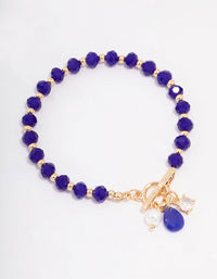 Navy Beaded & Diamante Bracelet - link has visual effect only