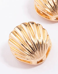 Gold Small Shell Stud Earrings - link has visual effect only