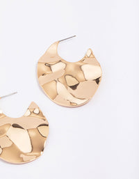 Gold Wavy Large Hoop Earrings - link has visual effect only