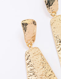 Gold Hammered Tapered Drop Earrings - link has visual effect only