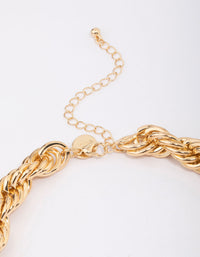 Gold Spiral Thick Chain Necklace - link has visual effect only