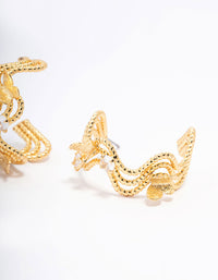 Gold Plated Cubic Zirconia Butterfly Hoop Earrings - link has visual effect only