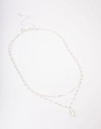 Silver Plated Coin Station Layered Necklace - link has visual effect only