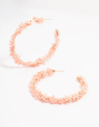 Peach Sequin Flower Hoop Earrings - link has visual effect only