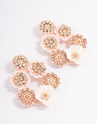 Gold Embellish Flower Drop Earrings - link has visual effect only