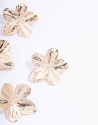 Gold Detail Flower Hair Clip 4-Pack - link has visual effect only