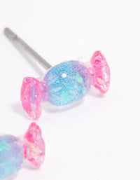 Acrylic Pink & Blue Candy Stud Earrings - link has visual effect only