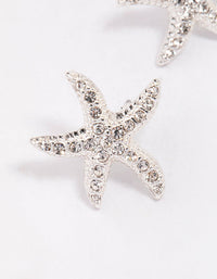 Silver Diamante Starfish Stud Earrings - link has visual effect only