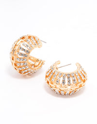 Gold Antique Diamante Small Drop Earrings - link has visual effect only