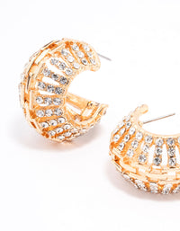 Gold Antique Diamante Small Drop Earrings - link has visual effect only