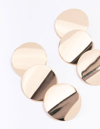 Gold Circle Disc Drop Earrings - link has visual effect only