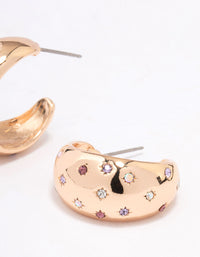 Gold Celestial Star Chunky Hoop Earrings - link has visual effect only