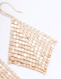 Gold Mesh Chain Statement Drop Earrings - link has visual effect only