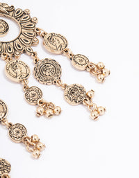 Antique Gold Coin Droplet Earrings - link has visual effect only