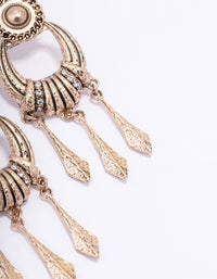 Antique Gold Door Knocker Drop Earrings - link has visual effect only