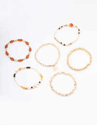 Gold Evil Eye Beaded Bracelet 6-Pack - link has visual effect only